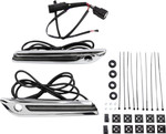 Ciro Smoke Lens Chrome LED Saddlebag Hinge Covers (40070)