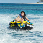 Airhead Blast Inflatable 1 Person Towable Tube Blue/Yellow (AHBL-12)