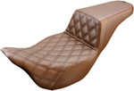 Saddlemen Step-Up Lattice Stitch Brown Motorcycle Seat (806-04-173BR)