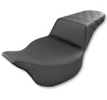 Saddlemen Step-Up Black Seat w/Smooth Front & Lattice Stitch Rear (808-07B-173)