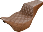 Saddlemen Step-Up Lattice Stitch Brown Motorcycle Seat (807-11-172BR)