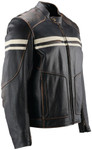 Kuryakyn Hoodlum Mens Vintage Leather Motorcycle Jacket