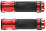 BikeMaster Revolver Bar End Red Aluminum 7/8" Handlebar Grips (101862)