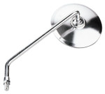 BikeMaster Round Stainless Mirror Stainless Left 10" Stem (600071)