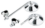 BikeMaster Universal Clamp-on 8" Stem Chrome Mirror (600005)