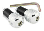 BikeMaster Anti-Vibration Silver Bar Ends for 7/8" Handlebars (266002)