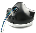 BikeMaster 7” Slim Side Mount Matte Black Headlight w/Chrome Ring (152457)