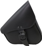 Wille & Max Black Leather Swingarm Bag w/Matte Black Buckle (59906-00)