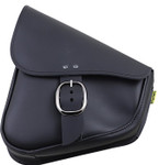 Wille & Max Black Leather Swingarm Bag w/Black Chrome Buckle (59823-08)