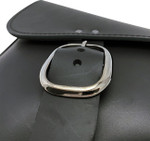 Wille & Max Black Leather Swingarm Bag w/Black Chrome Buckle (59823-08)