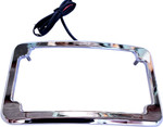 Cycle Visions Chrome Beveled License Plate Frame w/Plate Light (CV4617)