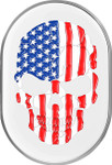 Figurati American Flag Skull Right Polished Antenna Cover (FD24-AC-SS-RT)