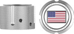 Figurati Front Axle Nut Covers | Polished | American Flag (FD20-FAC-SS)
