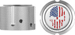 Figurati American Flag Skull Front Polished Axle Nut Cover (FD24-FAC-SS)