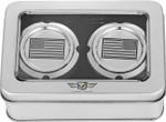Figurati Contrast American Flag Front Polished Axle Nut Cover (FD26R-FAC-SS)