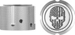 Figurati Constrast American Flag Skull Front Polish Axle Nut Cover (FD27-FAC-SS)
