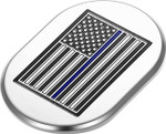 Figurati Thin Blue Line Flag Left Polished Antenna Cover (FD70-AC-SS-LT)