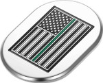 Figurati Thin Green Line Flag Left Polished Antenna Cover (FD72-AC-SS-LT)