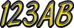 Hardline 3" Series 400 Lime/Black Registration Lettering Kit (LYBKG400)