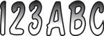 Hardline 3" Series 200 White/Black Registration Lettering Kit (WHBKG200)