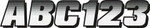 Hardline 3" Series 300 White/Carbon Registration Lettering Kit (WHBKG300)