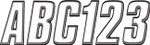 Hardline 3" Series 800 White/Black Registration Lettering Kit (WHBLK800)