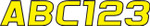 Hardline 3" Series 700 Yellow/Black Registration Lettering Kit (YEBLK700)