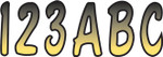 Hardline 3" Series 200 Yellow/Black Registration Lettering Kit (YEBKG200)
