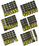 Hardline 3" Series 300 Yellow/Black Registration Lettering Kit (YEBKG300)