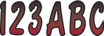 Hardline 3" Series 200 Burgundy/Black Registration Lettering Kit (RUBKG200)