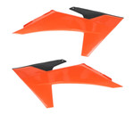 Acerbis Orange/Black Plastic Radiator Shrouds/Scoops (2986481008)