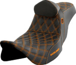 Saddlemen SDC Pro Series Gripper Seat w/Orange Lattice Stitch (SC80807ORART)