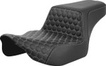 Saddlemen Extended Reach Step-Up Seat w/ Honeycomb Silver Stitch (823-07-17805)