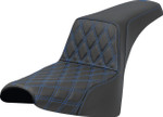 Saddlemen Step-Up Seat w/ Front Lattice Blue Stitch (818-30-17201)