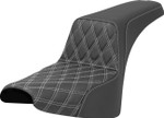Saddlemen Step-Up Seat w/ Front Lattice White Stitch (818-30-17206)