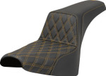 Saddlemen Step-Up Seat w/ Front Lattice Gold Stitch (818-30-17207)