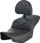 Saddlemen Honeycomb Blue Stitched Roadsofa Seat w/ Backrest (823-07-189B1)