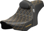 Saddlemen SDC Pro Series Gripper Black Seat w/Gold Lattice Stitch (SC82307DB7)