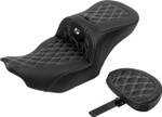 Saddlemen Roadsofa Carbon Lattice Silver Stitch Seat w/ Backrest (823-07-206B5)