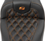 Saddlemen Roadsofa Carbon Lattice Orange Stitch Seat w/o Backrest (823-07-20603)