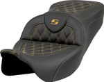 Saddlemen Roadsofa Lattice Gold Stitch Seat w/o Backrest (808-07B-18207)