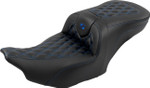 Saddlemen Roadsofa Carbon Lattice Blue Stitch Seat w/ Backrest (823-07-206B1)