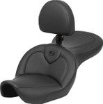 Saddlemen RoadSofa Plain Black Seat w/ Backrest (896-05-187BR)