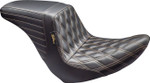 Le Pera Kickflip Up Front Seat Black Double Diamond w/Chestnut (LYRU-590DD-CHET)