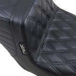 Le Pera Tailwhip Black Seat w/ Double Diamond Stitch (LK-587DD)