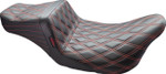 Le Pera Tailwhip Black Seat Double Diamond w/ Red Thread (LK-587DD-RED)