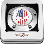 Figurati American Flag Skull Polished 5 Hole Timing Cover (FD24-TC-5H-SS)