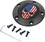 Figurati American Flag Skull Black 5 Hole Timing Cover (FD25-TC-5H-BLK)