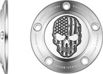 Figurati Timing Cover | Skull USA Flag | 5-Hole | Stainless (FD27-TC-5H-SS)