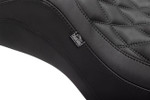 Mustang Double Diamond Smooth Squareback 2-Up Seat | Black Stitch (88416)